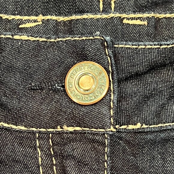 Benetton Paneled Denim Maxi Skirt, Blue 42 (12) - Picture 7 of 9